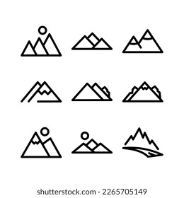 Showcase the beauty and elegance of your design with this stunning Black and White mountain Icon. Perfect for graphic designs, logos, mobile apps, posters and more. 
