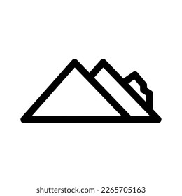 Showcase the beauty and elegance of your design with this stunning Black and White mountain Icon. Perfect for graphic designs, logos, mobile apps, posters and more. 
