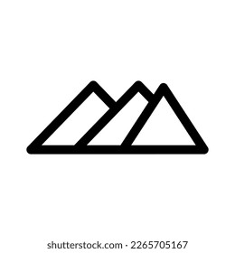 Showcase the beauty and elegance of your design with this stunning Black and White mountain Icon. Perfect for graphic designs, logos, mobile apps, posters and more. 
