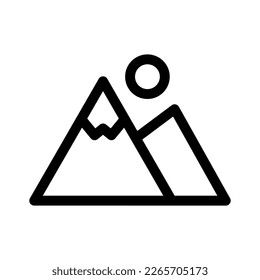 Showcase the beauty and elegance of your design with this stunning Black and White mountain Icon. Perfect for graphic designs, logos, mobile apps, posters and more. 

