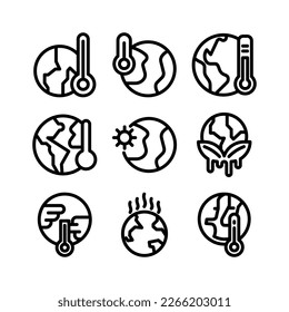 Muestra la belleza y elegancia de tu diseño con este impresionante icono del calentamiento global en blanco y negro. Perfecto para diseños gráficos, logos, aplicaciones móviles, afiches y más. 
