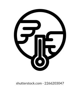 Showcase the beauty and elegance of your design with this stunning Black and White global warming Icon. Perfect for graphic designs, logos, mobile apps, posters and more. 
