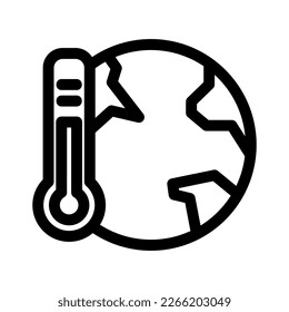 Showcase the beauty and elegance of your design with this stunning Black and White global warming Icon. Perfect for graphic designs, logos, mobile apps, posters and more. 
