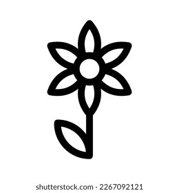 Erleben Sie die Schönheit und Eleganz Ihres Designs mit diesem beeindruckenden Schwarz-Weiß-Blumensymbol. Perfekt für Grafikdesigns, Logos, mobile Apps, Poster und mehr. 
