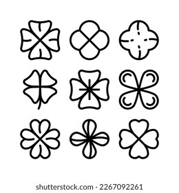 Showcase the beauty and elegance of your design with this stunning Black and White four leaf clover Icon. Perfect for graphic designs, logos, mobile apps, posters and more. 
