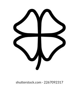 Showcase the beauty and elegance of your design with this stunning Black and White four leaf clover Icon. Perfect for graphic designs, logos, mobile apps, posters and more. 

