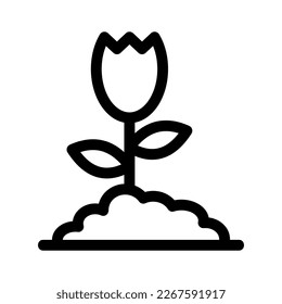 Muestra la belleza y la elegancia de tu diseño con este impresionante icono de crecimiento de flores negras y blancas. Perfecto para diseños gráficos, logos, aplicaciones móviles, afiches y más. 
