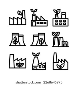 Showcase the beauty and elegance of your design with this stunning Black and White eco factory Icon. Perfect for graphic designs, logos, mobile apps, posters and more. 

