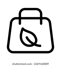 Showcase the beauty and elegance of your design with this stunning Black and White eco bag Icon. Perfect for graphic designs, logos, mobile apps, posters and more. 
