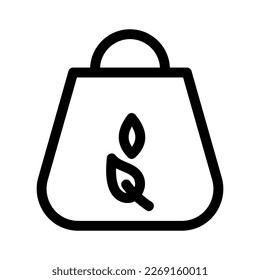 Showcase the beauty and elegance of your design with this stunning Black and White eco bag Icon. Perfect for graphic designs, logos, mobile apps, posters and more. 
