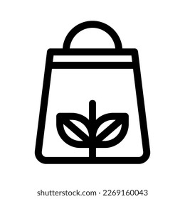 Showcase the beauty and elegance of your design with this stunning Black and White eco bag Icon. Perfect for graphic designs, logos, mobile apps, posters and more. 
