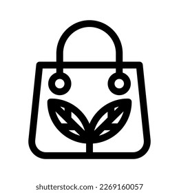 Showcase the beauty and elegance of your design with this stunning Black and White eco bag Icon. Perfect for graphic designs, logos, mobile apps, posters and more. 

