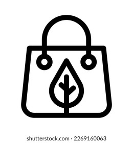 Showcase the beauty and elegance of your design with this stunning Black and White eco bag Icon. Perfect for graphic designs, logos, mobile apps, posters and more. 
