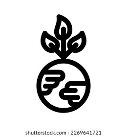 Showcase the beauty and elegance of your design with this stunning Black and White earth sustainability Icon. Perfect for graphic designs, logos, mobile apps, posters and more. 
