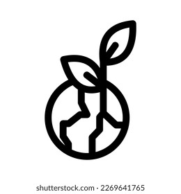 Showcase the beauty and elegance of your design with this stunning Black and White earth sustainability Icon. Perfect for graphic designs, logos, mobile apps, posters and more. 
