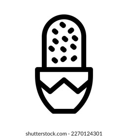 Showcase the beauty and elegance of your design with this stunning Black and White cactus Icon. Perfect for graphic designs, logos, mobile apps, posters and more. 
