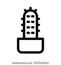 Muestra la belleza y la elegancia de tu diseño con este impresionante icono de cactus en blanco y negro. Perfecto para diseños gráficos, logos, aplicaciones móviles, afiches y más. 
