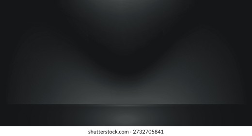 Showcase Black studio room. Limbo dark grey spotlight background. Abstract 3d backdrop for product presentation.  stand