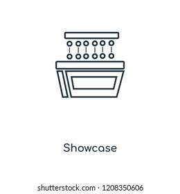 Showcase concept line icon. Linear Showcase concept outline symbol design. This simple element illustration can be used for web and mobile UI/UX.