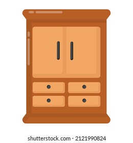 A showcase cupboard icon in flat design 

