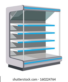 Showcase with empty shelves. vector 
