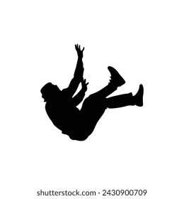 Showcase the energy and motion of falling figures in various dynamic poses, conveying a sense of action and excitement.