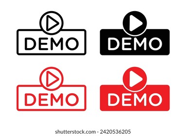 Showcase Film Line Icon. Preview Video Seminar Conference Panel icon in black and white color.