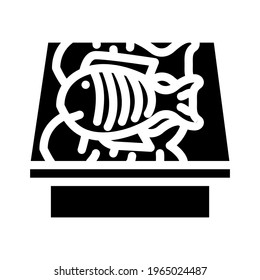 showcase with fish glyph icon vector. showcase with fish sign. isolated contour symbol black illustration