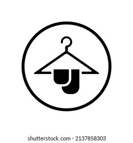 Icono de la percha para mostrar. Ilustración vectorial negra.