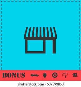 Showcase icon flat. Simple vector symbol and bonus icon