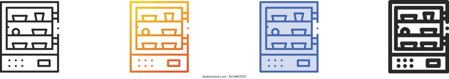 showcase icon.Thin Linear, Gradient, Blue Stroke and bold Style Design Isolated On White Background