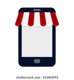 Showcase online store Isolated on white background. Flat design for e-commerce. Shopping. Vector illustration.