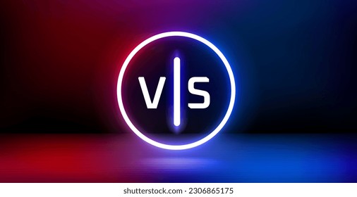 Mostrador y brillante marco de neón y contra signo. Banner vectorial 3d con espacio de copia