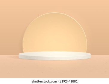 Muestra de podio de soporte para la presentación del producto. Cazadora de premios. Podio de representación 3d vectorial realista