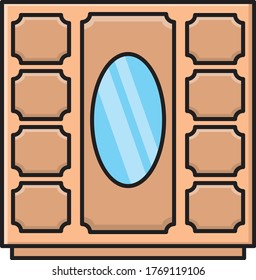 showcase vector flat color icon 