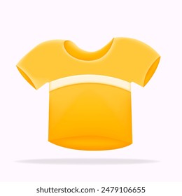 showcase your fashion with this bright yellow t-shirt icon. Perfect for e-commerce, clothing stores, and apparel branding.style-conscious users, 3d vector illustration