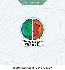 Showcase your love for France and nature with our eco-sticker, reminding us to protect our homeland beauty.