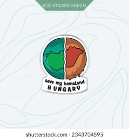 Showcase your love for Hungary and nature with our eco-sticker, reminding us to protect our homeland beauty.