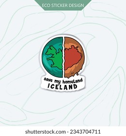 Showcase your love for Iceland and nature with our eco-sticker, reminding us to protect our homeland beauty.