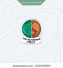 Showcase your love for Italy and nature with our eco-sticker, reminding us to protect our homeland beauty.