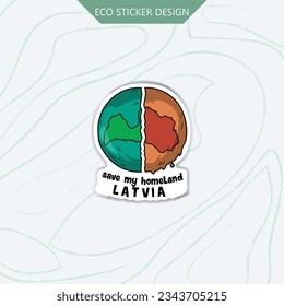 Showcase your love for Latvia and nature with our eco-sticker, reminding us to protect our homeland beauty.