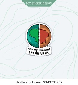 Showcase your love for Lithuania and nature with our eco-sticker, reminding us to protect our homeland beauty.