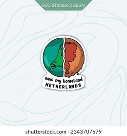 Showcase your love for Netherlands and nature with our eco-sticker, reminding us to protect our homeland beauty.