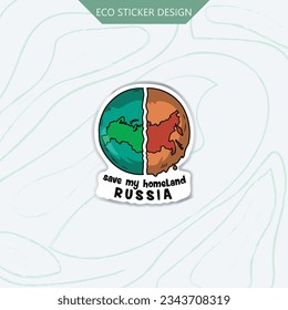 Showcase your love for Russia and nature with our eco-sticker, reminding us to protect our homeland beauty.