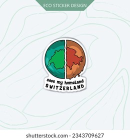 Showcase your love for Switzerland and nature with our eco-sticker, reminding us to protect our homeland beauty.