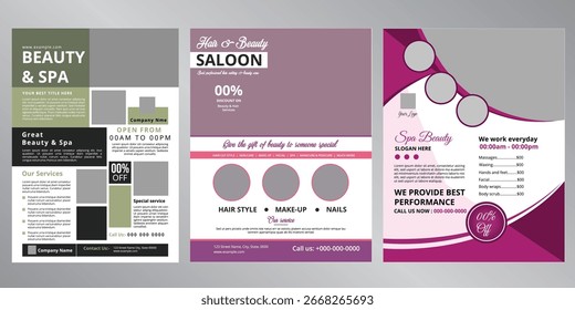 Showcase your services with this Spa and Beauty Salon brochure. Stylish and professional design, perfect for presenting treatments, packages, and special offers.