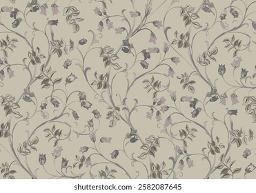 It showcases a design that could be used for wrapping paper or as a motif in various applications. The overall aesthetic emphasizes decorative drawing and textural quality.