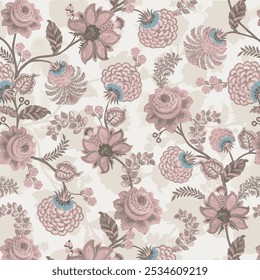  It showcases a vibrant design suitable for clothing and fabric applications, with potential uses in wrapping paper as well The overall aesthetic emphasizes the beauty of flowers within fashion design