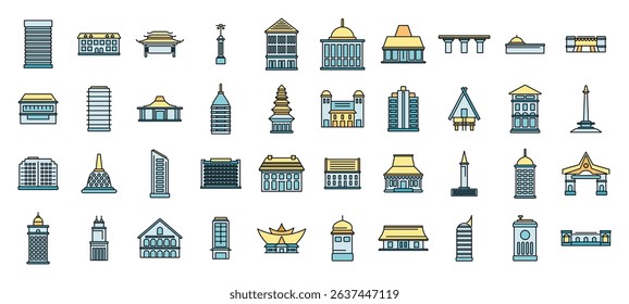 Showcasing iconic structures and traditional houses, celebrating indonesia's rich architectural heritage