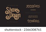 Showdown creative modern urban alphabet font. Digital abstract moslem, futuristic, fashion, sport, minimal technology typography. Simple numeric vector illustration